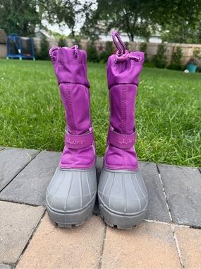 L.L. Bean Kids' Purple and Gray Northwoods Snow Boots